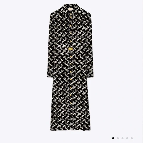 Tory Burch Printed Polo Dress 100% Silk - Picture 1 of 8